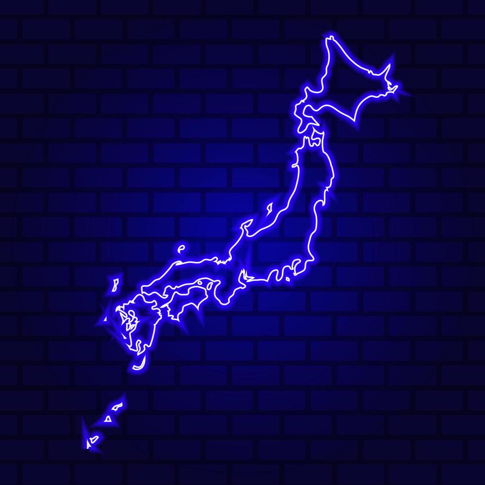 japan glödande neonskylt på tegelväggbakgrund foto