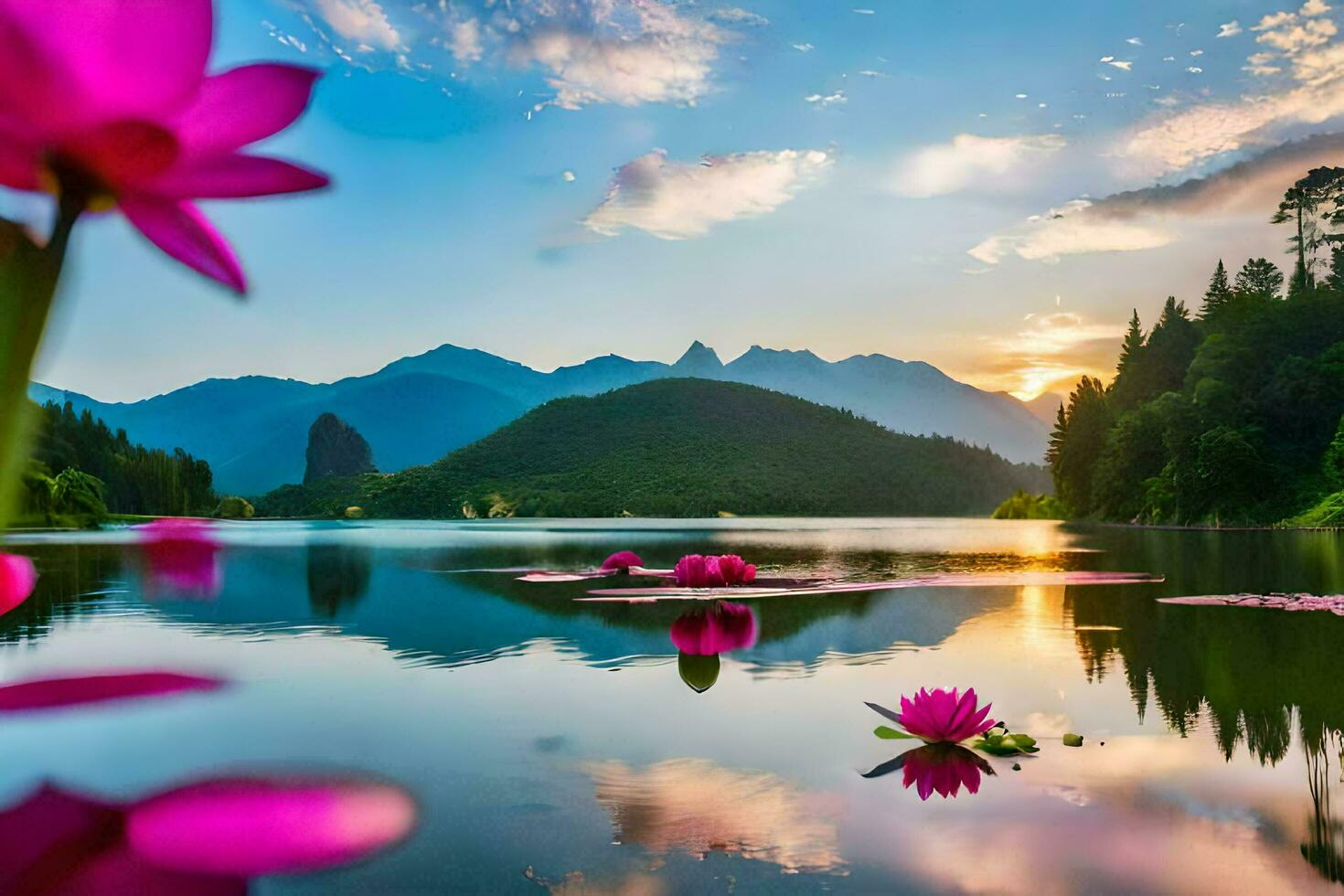 de lotus blomma är en symbol av fred och harmoni i kinesisk kultur. ai-genererad foto