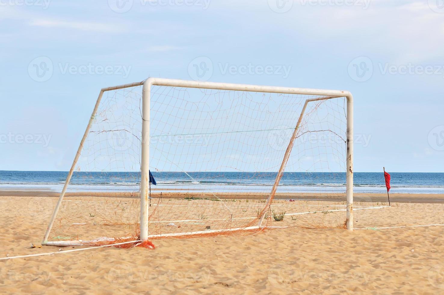 målstolpe på stranden foto