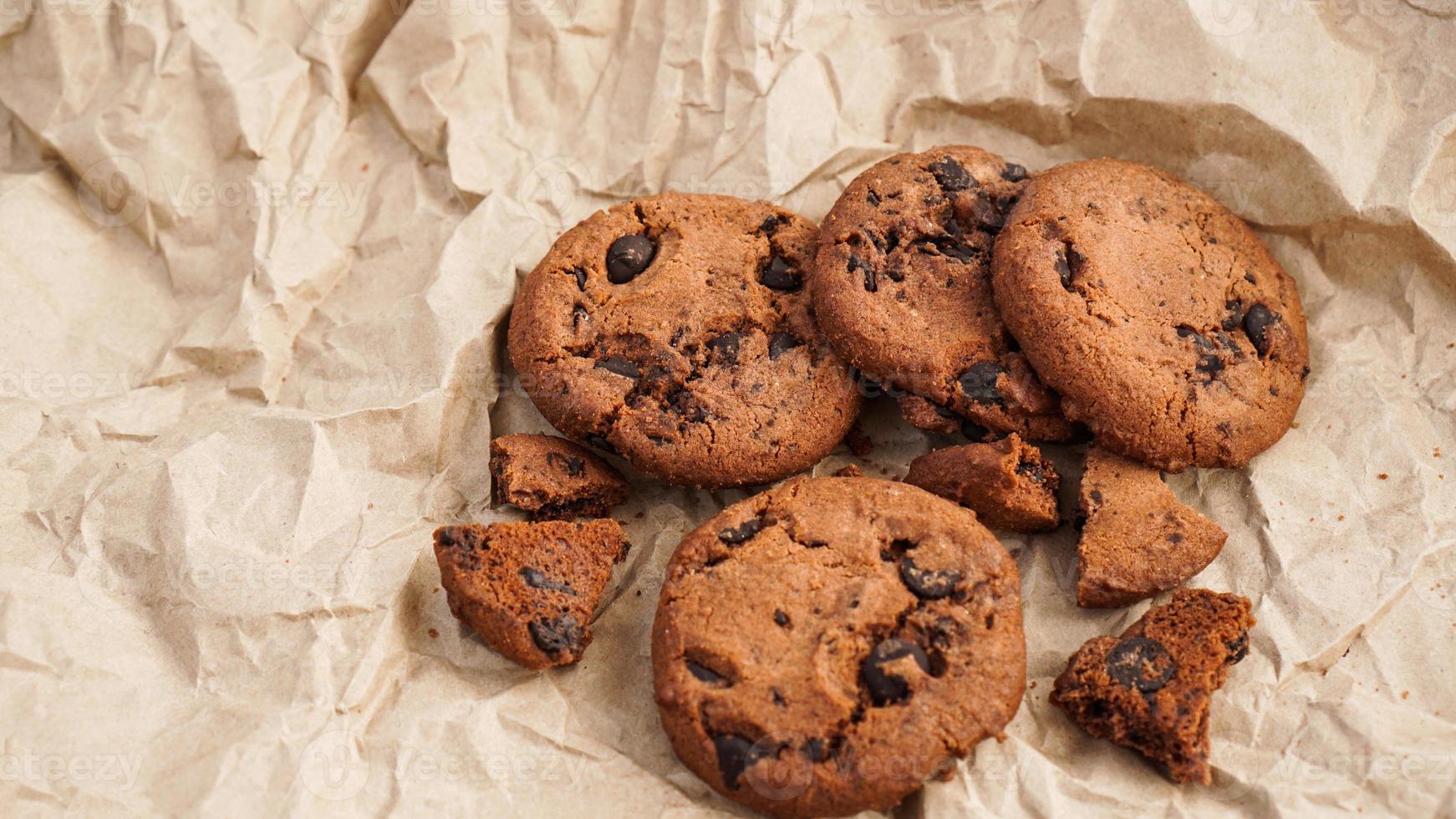 flatvy av handgjorda chokladkakor foto