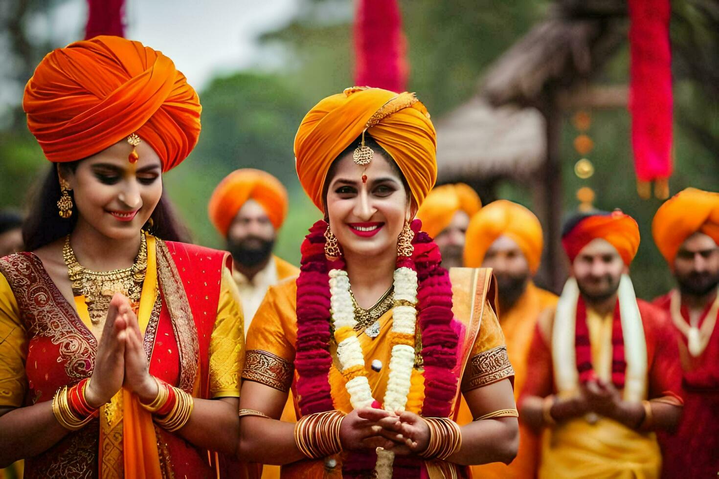 indisk bröllop ceremoni i bangalore. ai-genererad foto