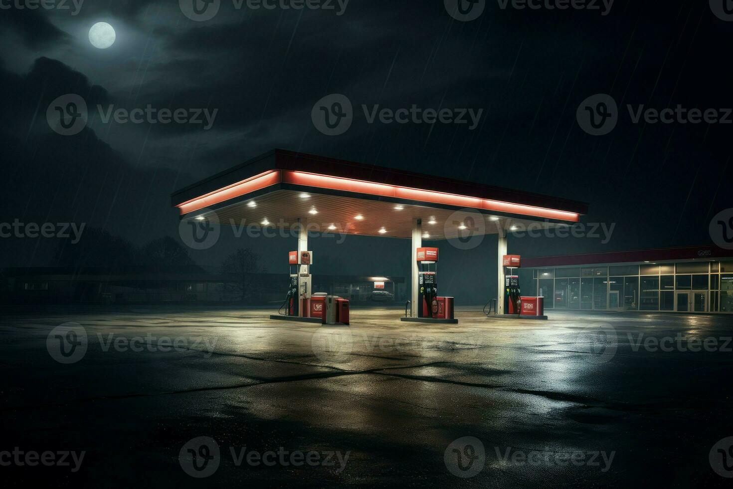 aromatisk gas station. generera ai foto