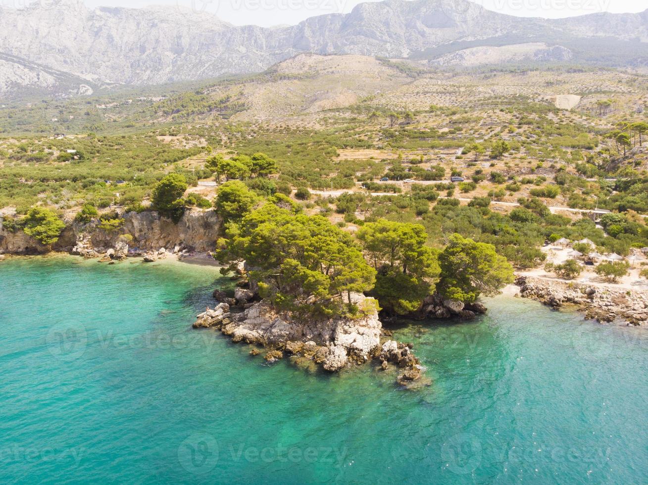 blå lagun, vacker bukt nära podgora makarska rivera kroatien foto