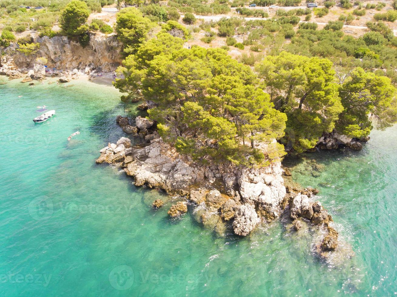 blå lagun, vacker bukt nära podgora makarska rivera kroatien foto