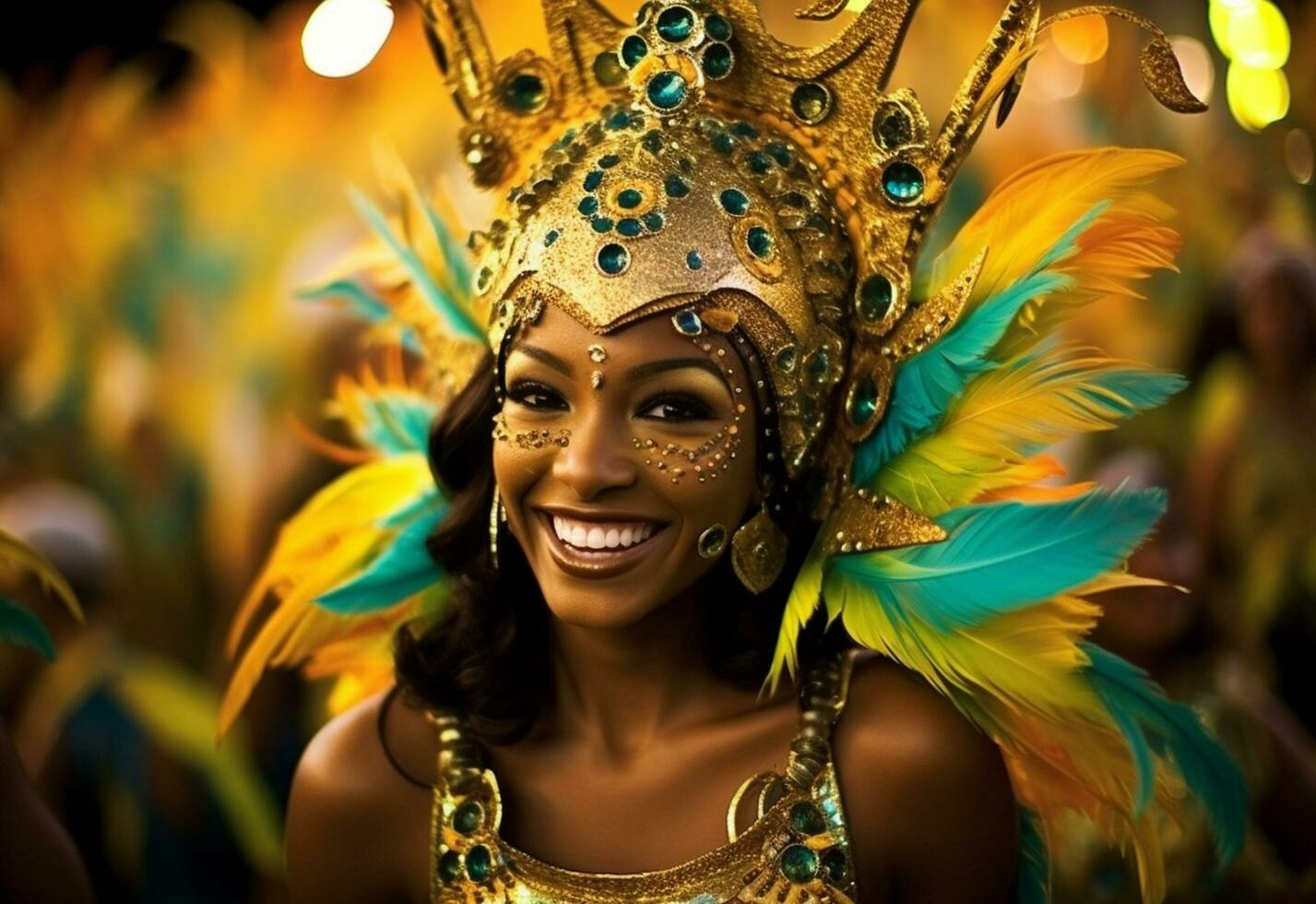 ai generativ en vibrerande samling av bilder fångande de energi och spänning av Brasiliens karneval och samba kultur från färgrik kostymer och masker foto