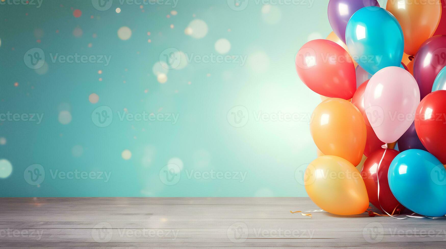 färgrik ballonger dekoration för födelsedag firande. foto