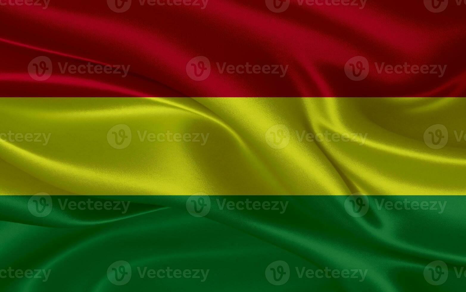 3d vinka realistisk silke nationell flagga av bolivia. Lycklig nationell dag bolivia flagga bakgrund. stänga upp foto
