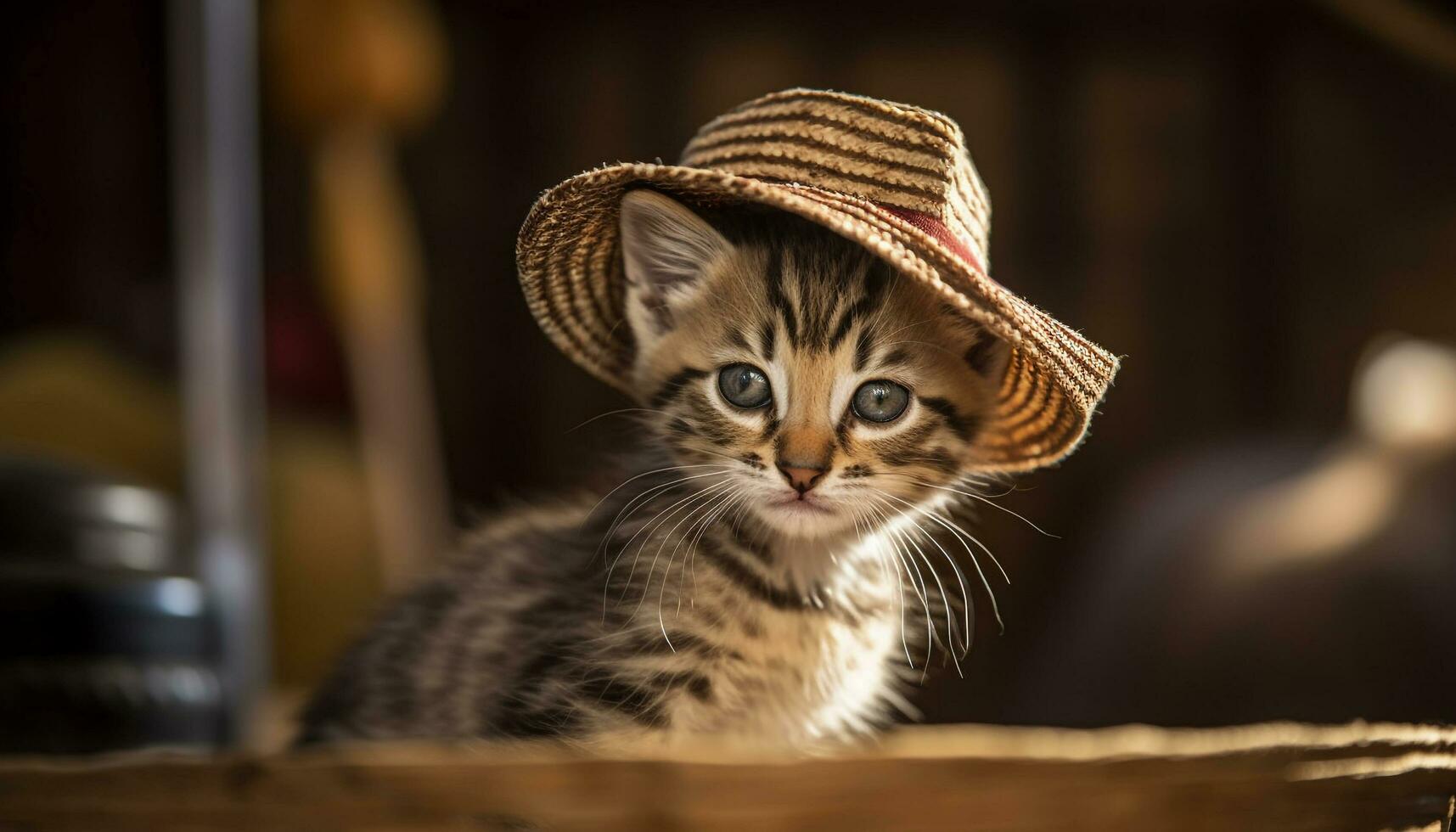 söt kattunge Sammanträde, stirrande med nyfikenhet, fluffig päls, lekfull natur genererad förbi ai foto