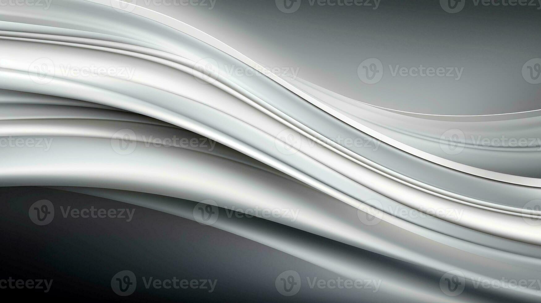 stänga upp av silver- silke bakgrund, abstrakt vit trasa tyg Vinka, generativ ai illustration foto
