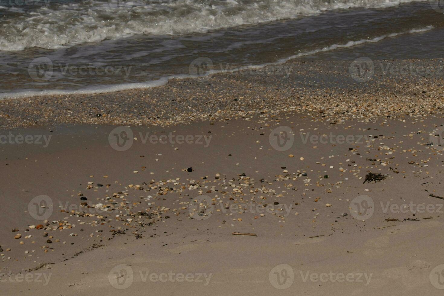 jag älskade de se av de hav kommande in i de strand här. de hav skum långsamt tvättning över de Söt småsten några av som se tycka om Ädelsten och är genomskinlig Allt mycket slät från varelse tumlade. foto