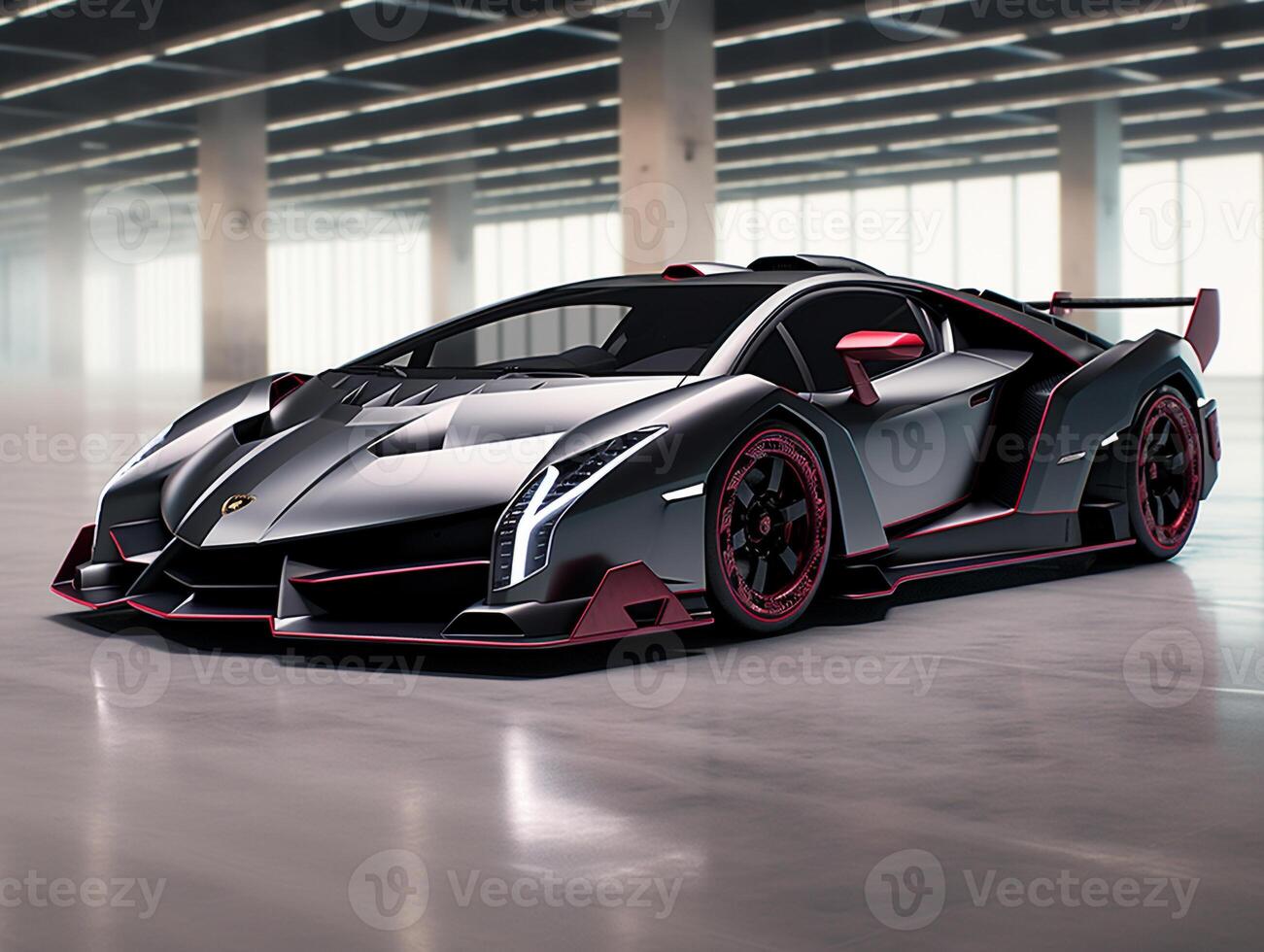 lamborghini veneno utställning. generativ ai foto