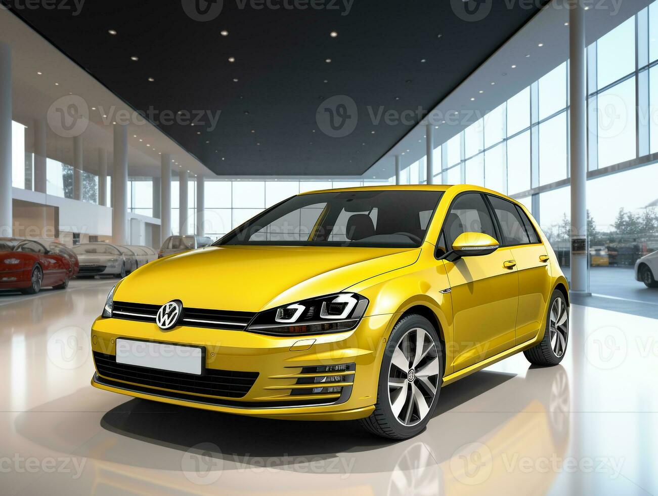 volkswagen golf utställning. generativ ai foto