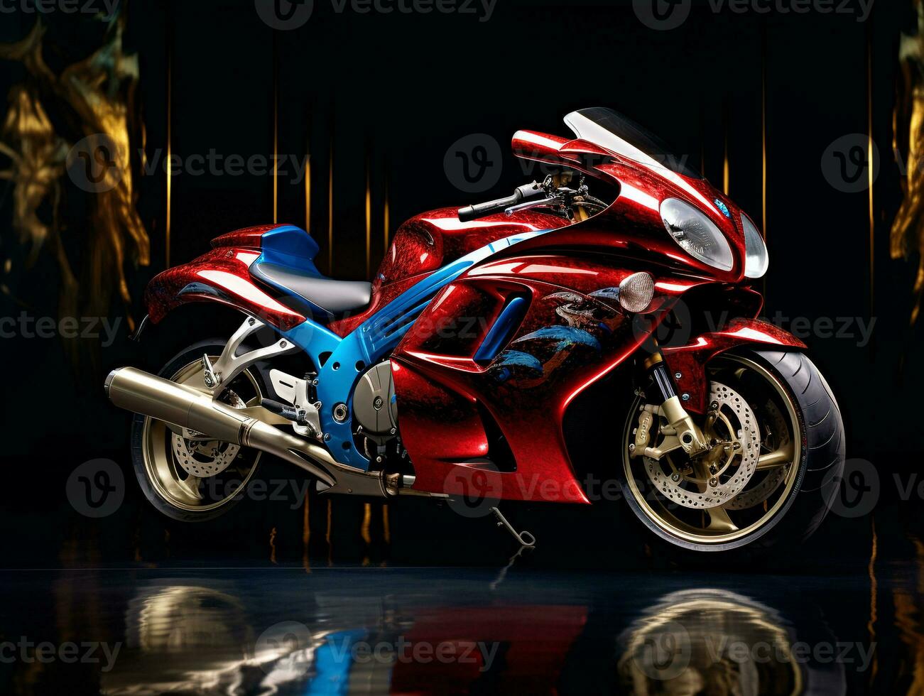 Foto av sportcykel motorcykel. generativ ai