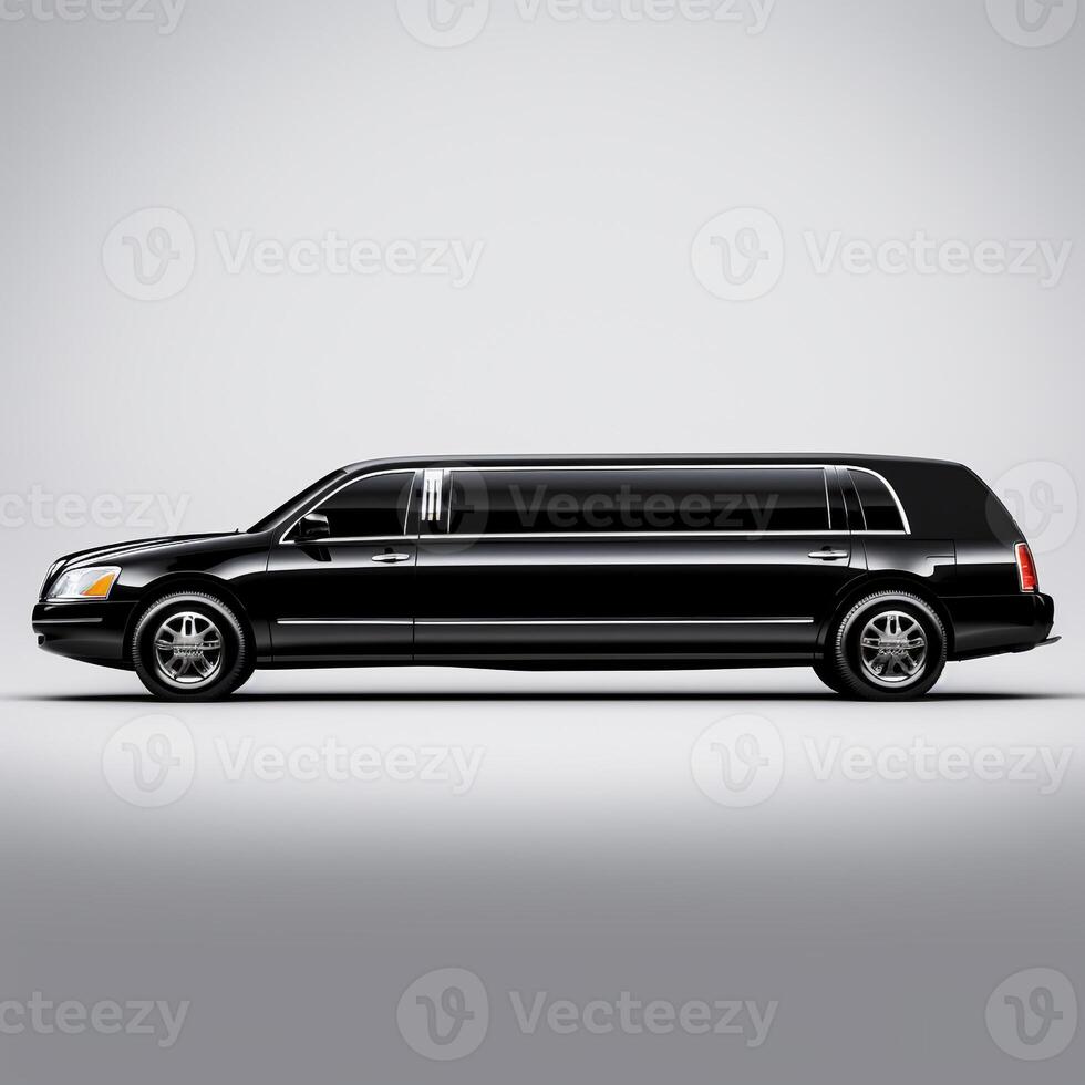 limousine på vit bakgrund. generativ ai foto