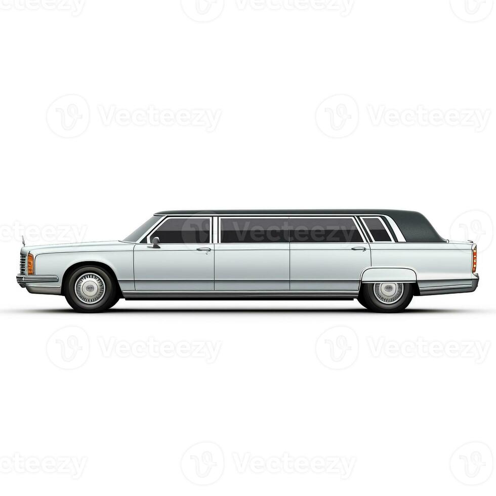 limousine på vit bakgrund. generativ ai foto