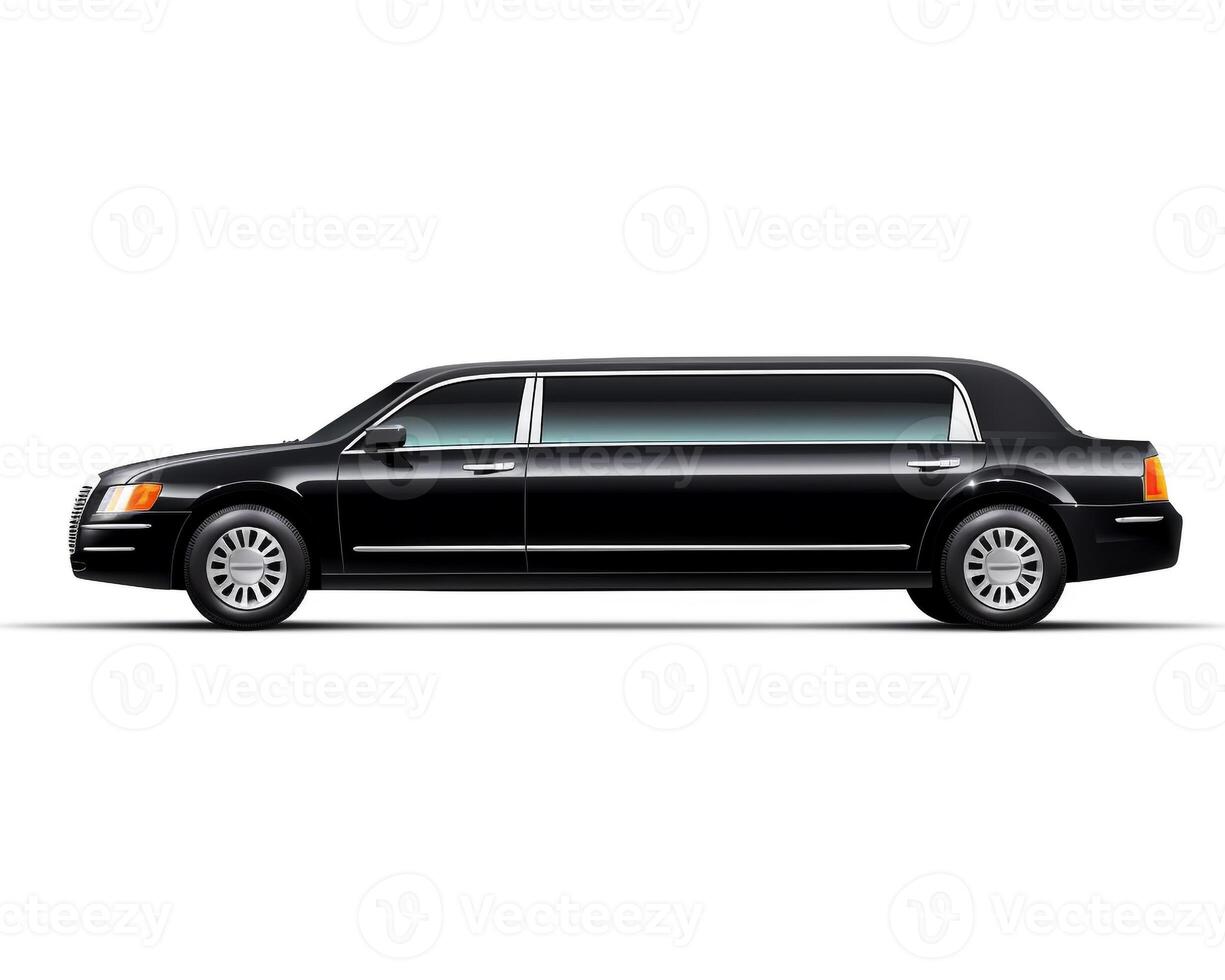 limousine på vit bakgrund. generativ ai foto