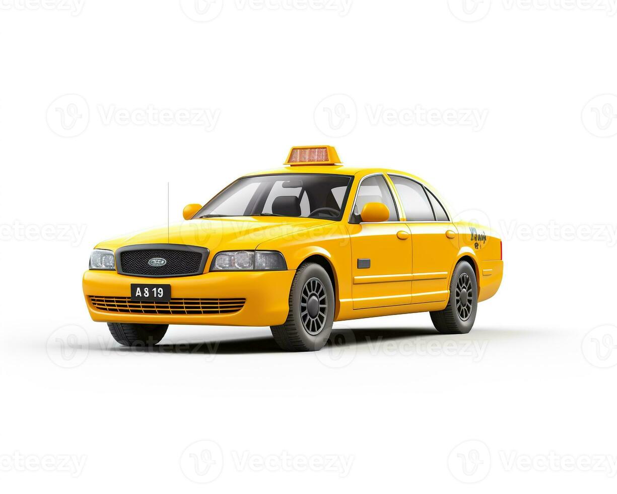 taxi på vit bakgrund. generativ ai foto