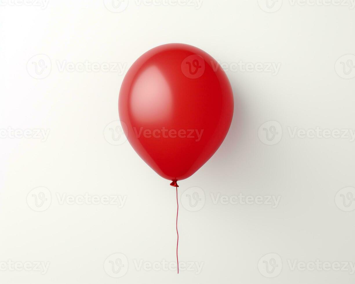 bunden ballong på vit bakgrund. generativ ai foto