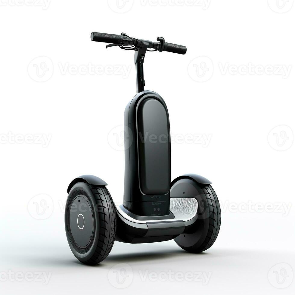 segway på vit bakgrund. generativ ai foto