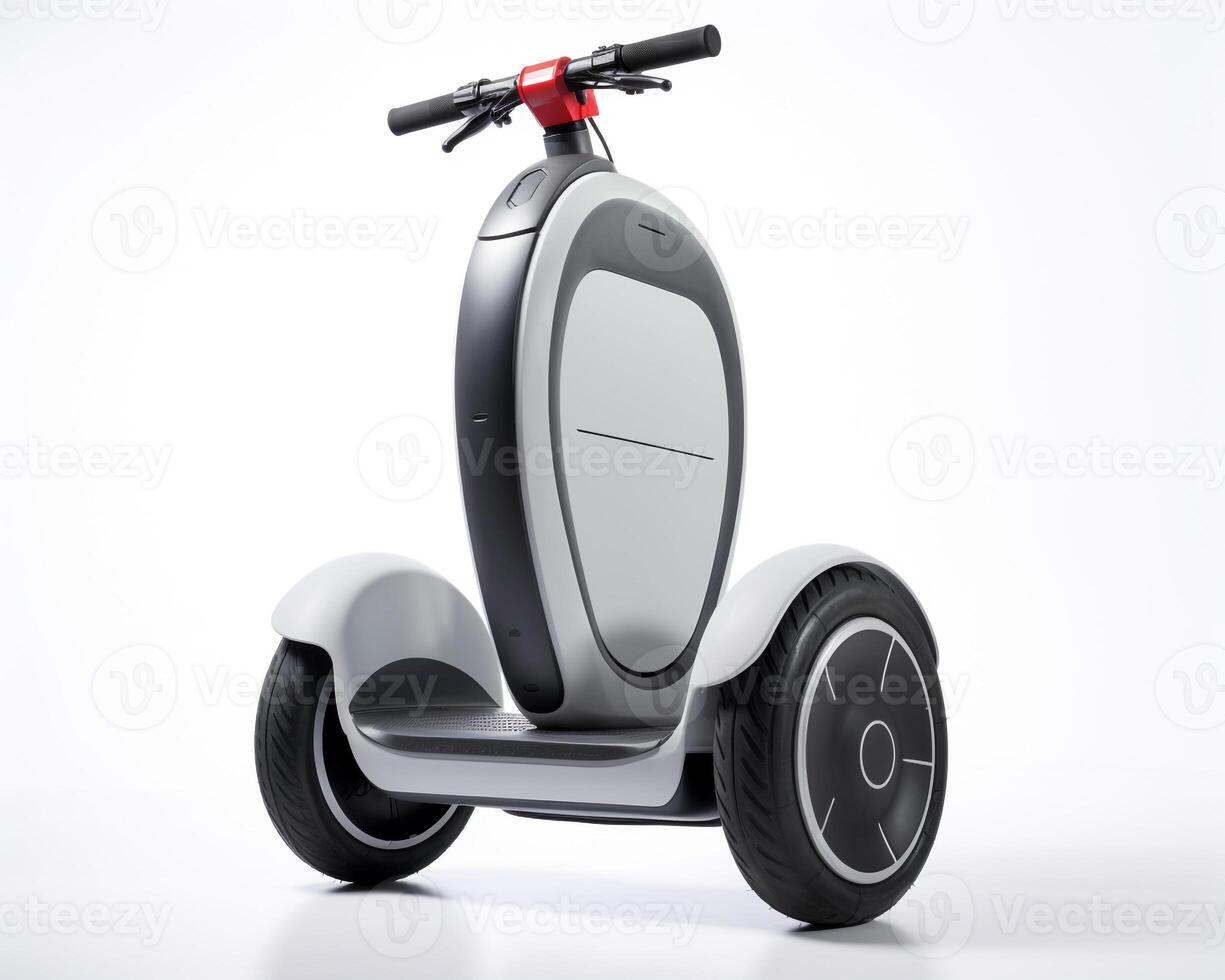 segway på vit bakgrund. generativ ai foto