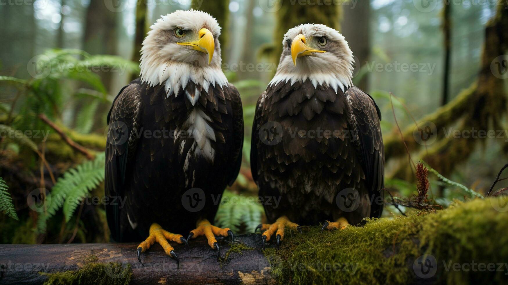 Foto av hjärtat smälter två skallig eagles med ett betoning på uttryck av kärlek. generativ ai