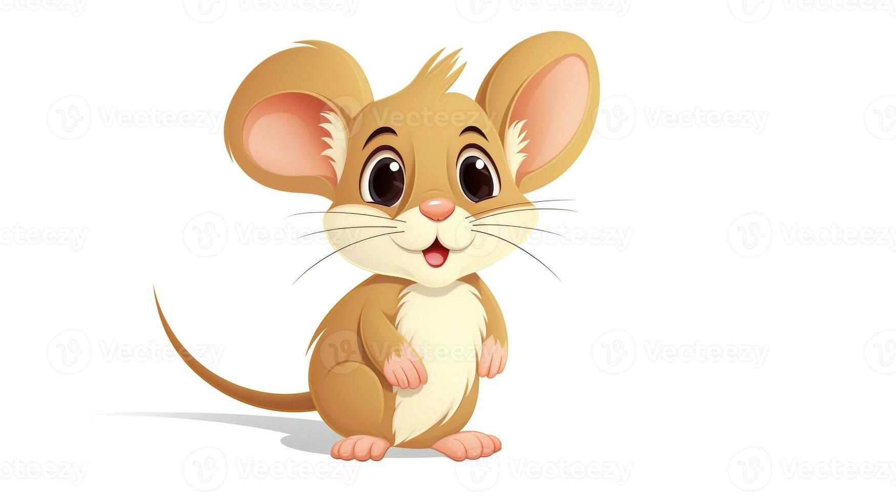 en söt liten mus i vektor stil. generativ ai foto