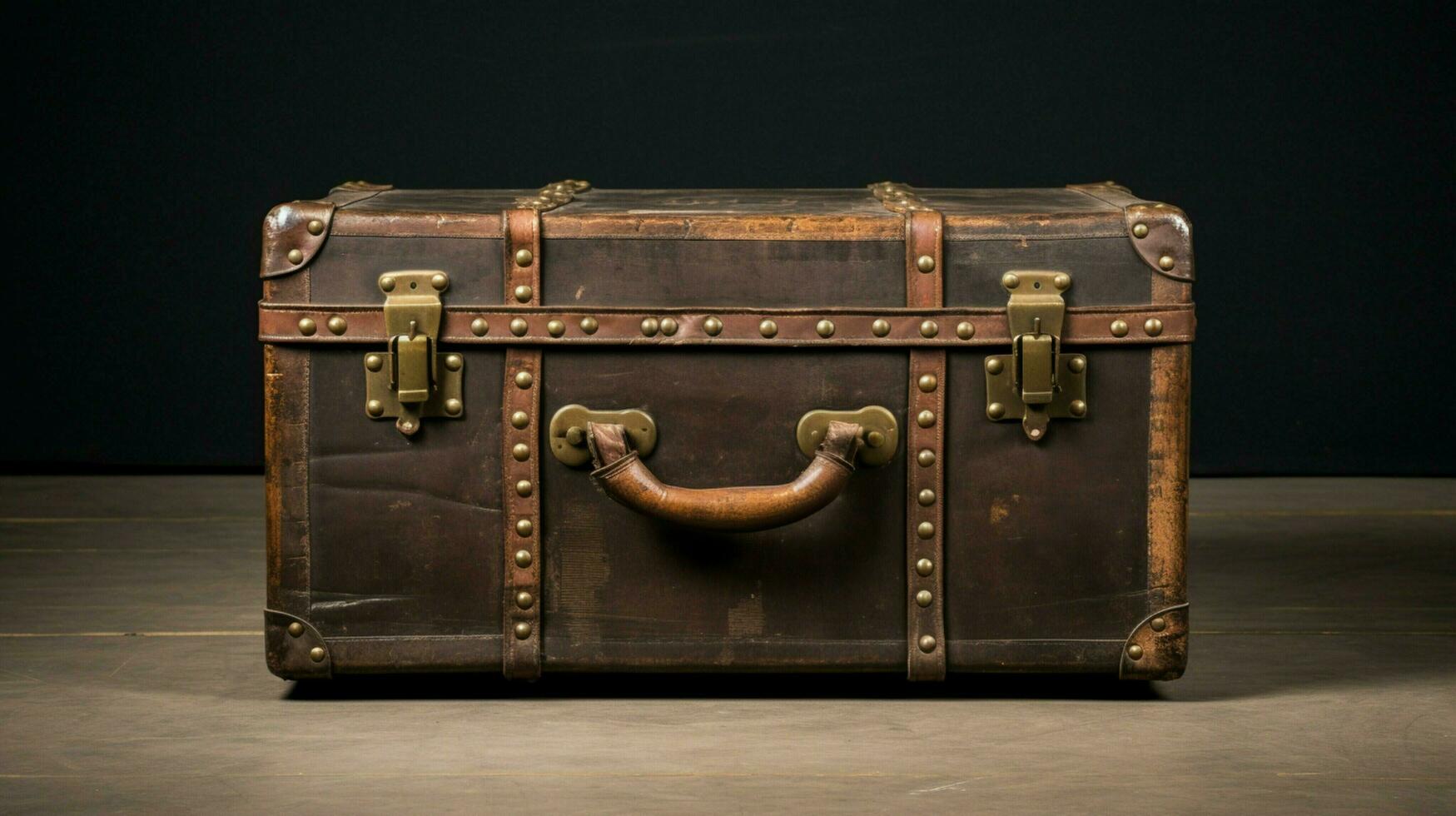 antik läder resväska en rustik rikedom behållare foto