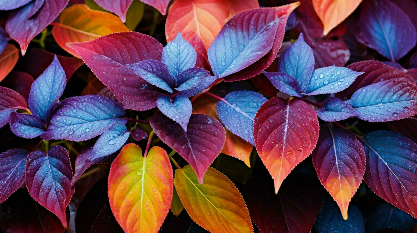 höst växt visas färsk mång färgad löv utomhus foto