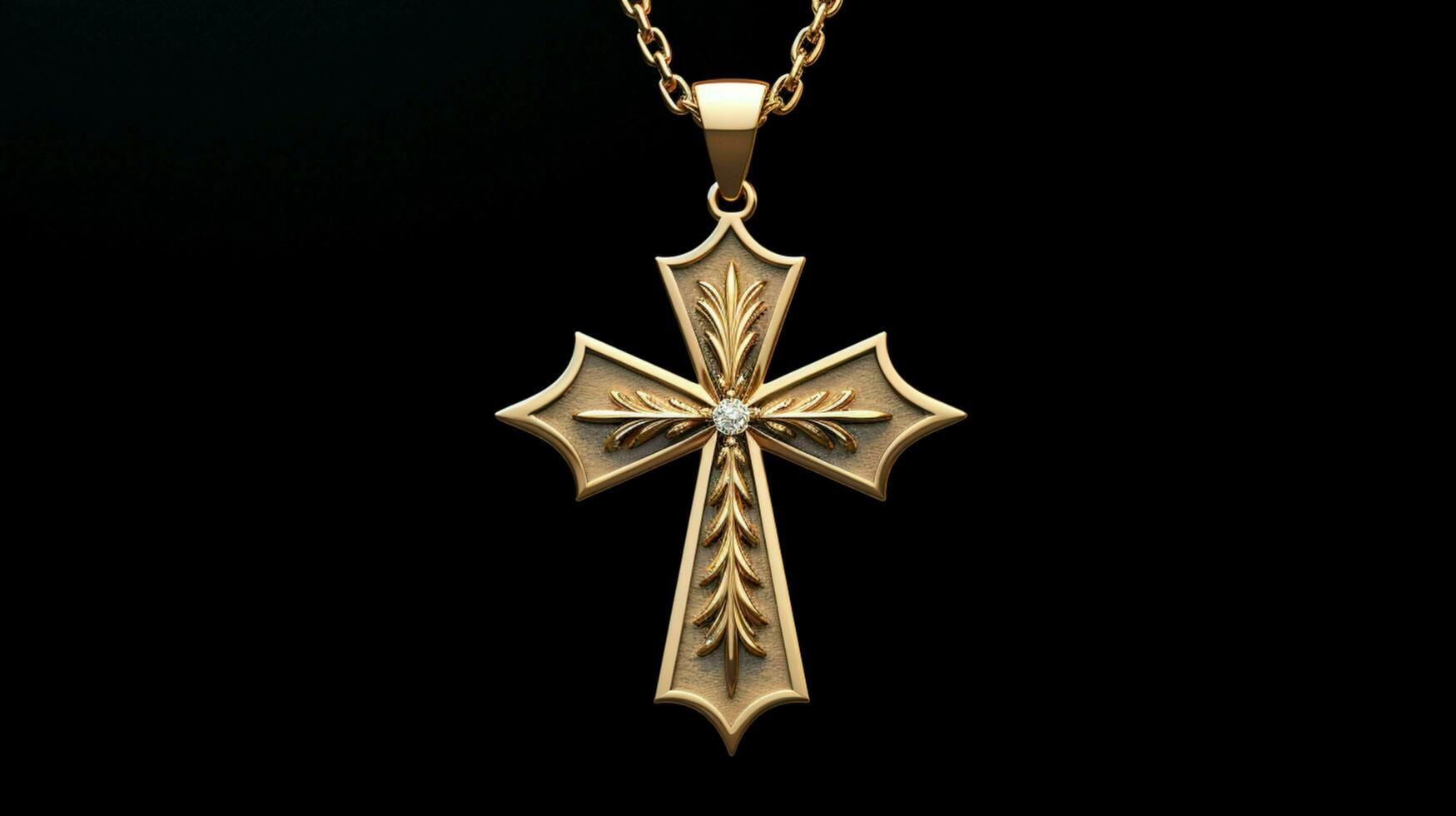 kristendomen symbol de korsa halsband lyser guld foto