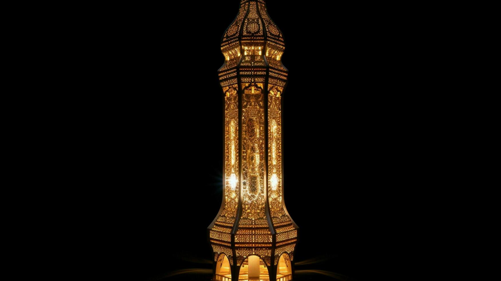 upplyst minaret slingor gammal arabicum elegans foto