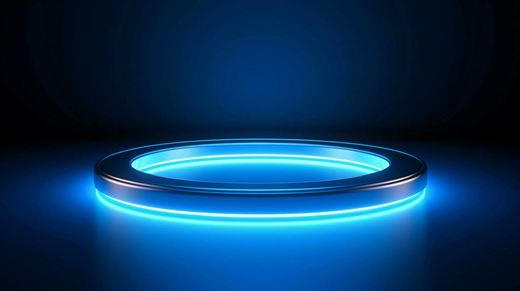 skinande blå cirkel upplyst förbi belysning Utrustning foto