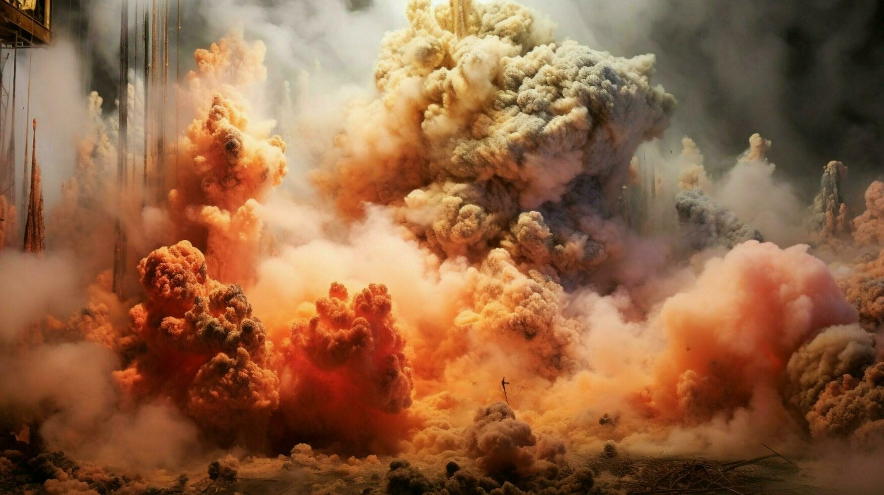 rök och fysisk strukturera explodera i eldig förstörelse foto