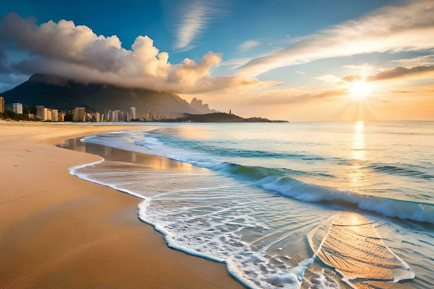 Brasilien, rio de Janeiro, rio de janeiro strand, r. ai-genererad foto