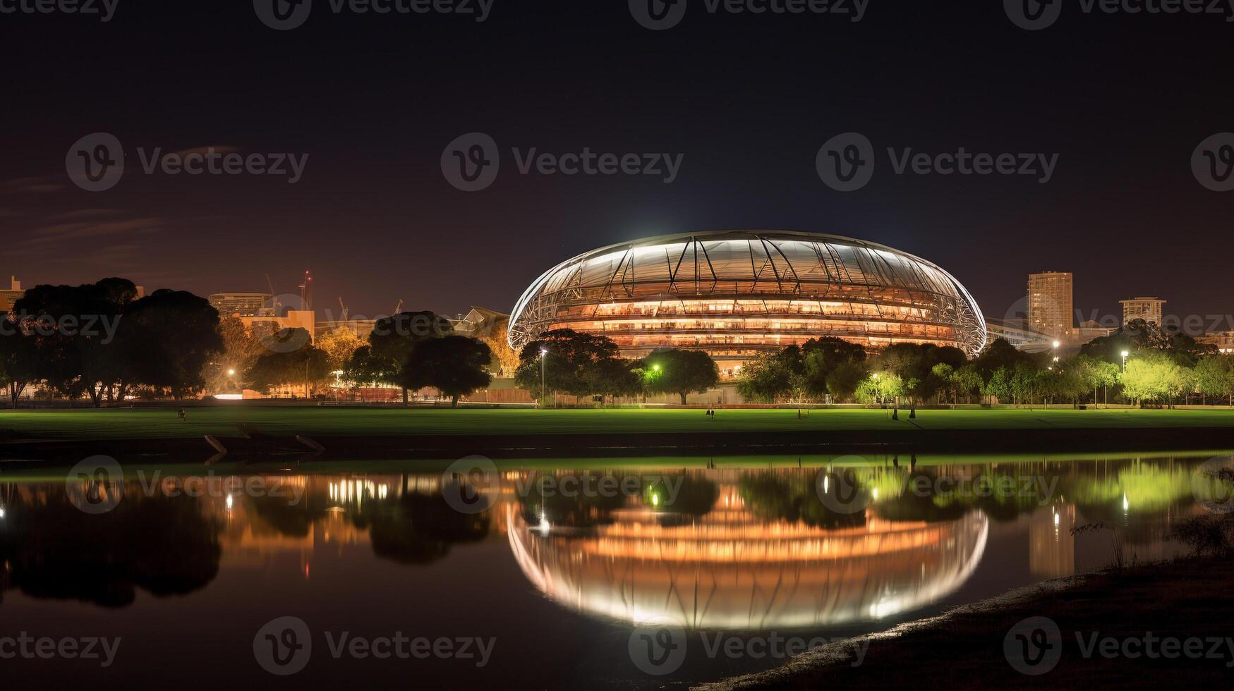 natt se av de adelaide oval. generativ ai foto