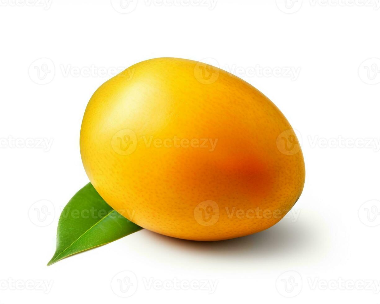 Foto av mango isolerat på vit bakgrund. generativ ai