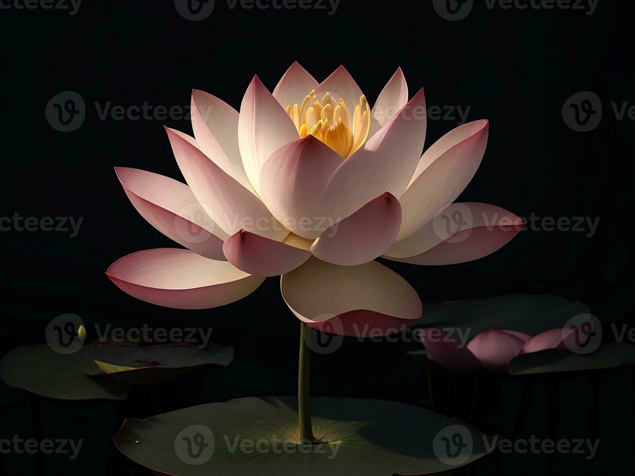 en härlig belysning lotus. generativ ai foto