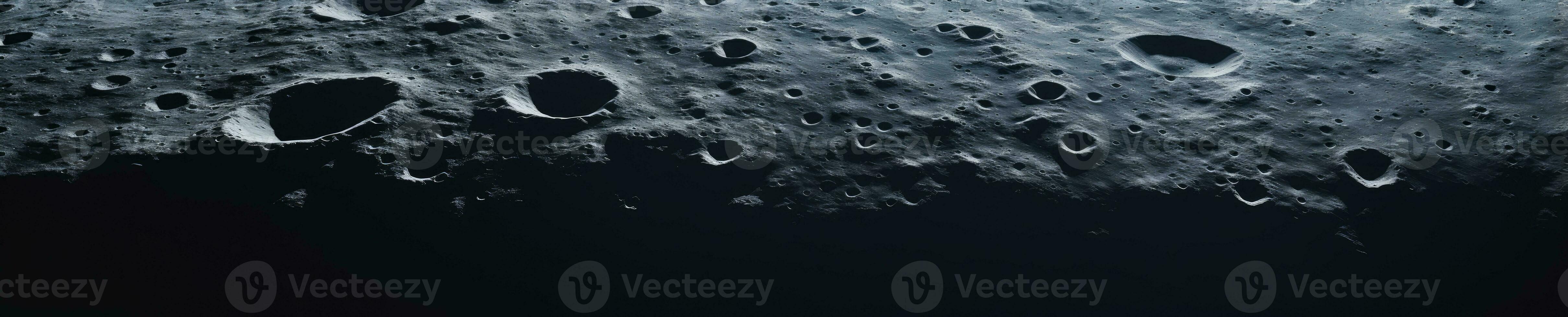 fängslande närbild av de månens texturerad yta, avslöjande klippig kratrar och böljande terräng. ai generativ. foto