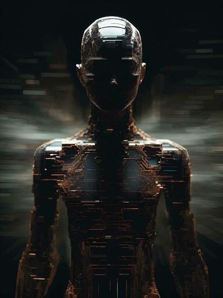 robot cyborg med ai genererad foto