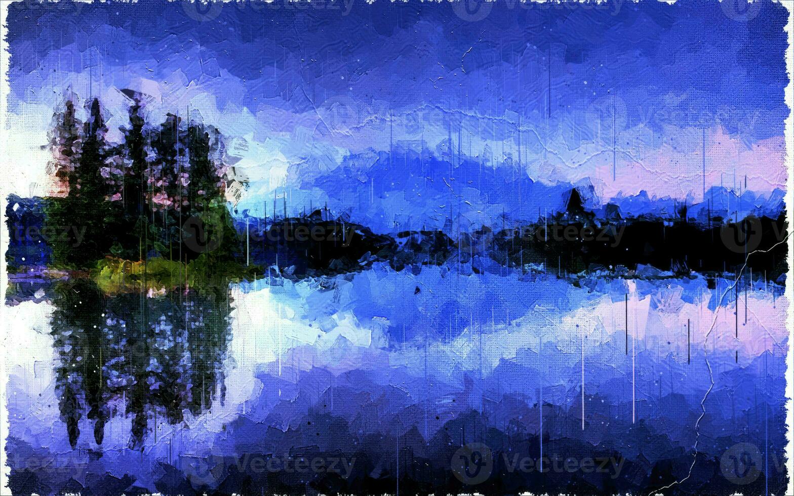 abstrakt natur impressionism digital målning illustration foto