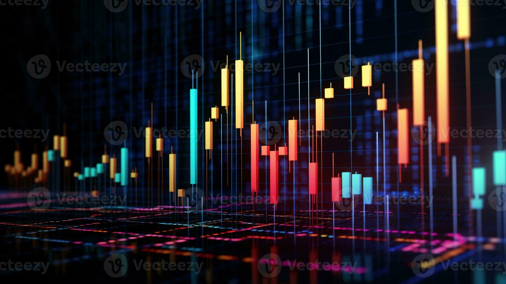 generativ ai, stock marknadsföra Diagram rader, finansiell Graf på teknologi abstrakt bakgrund representera finansiell kris, finansiell härdsmälta. teknologi begrepp, handel marknadsföra begrepp. foto