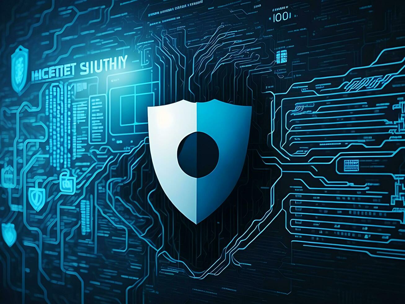 internet säkerhet skydd från hacker attackera. cyber ge sig på och nätverk säkerhet begrepp teknologi bakgrund. ai generera foto