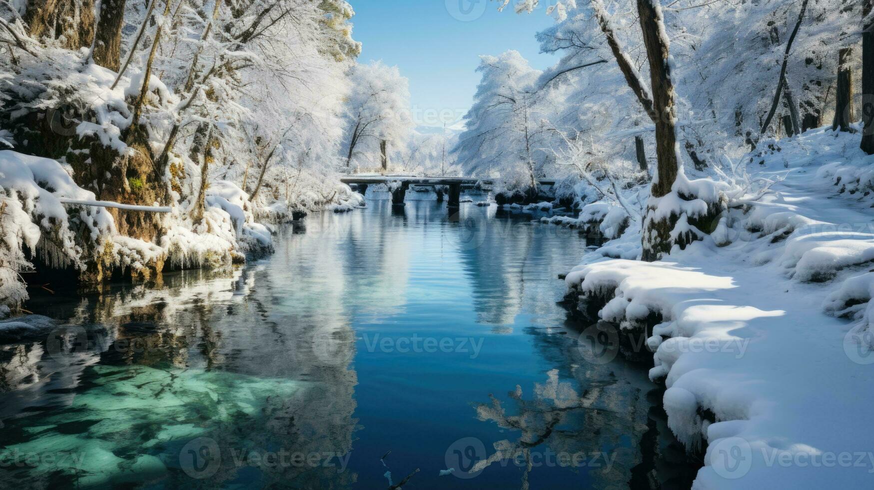 oirase klyfta i vinter, aomori prefektur, japan. foto