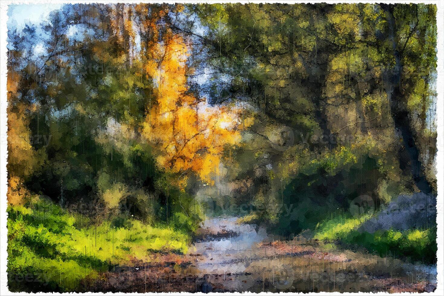 abstrakt impressionism natur landskap digital målning foto