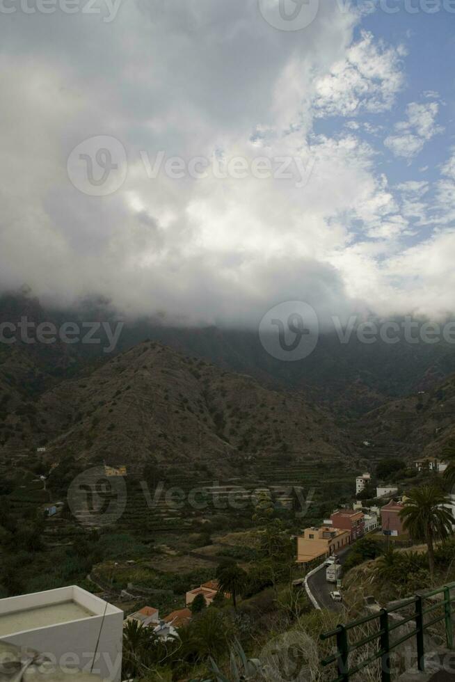 original- färgrik hus på de spanska ö av kanariefågel gomera foto