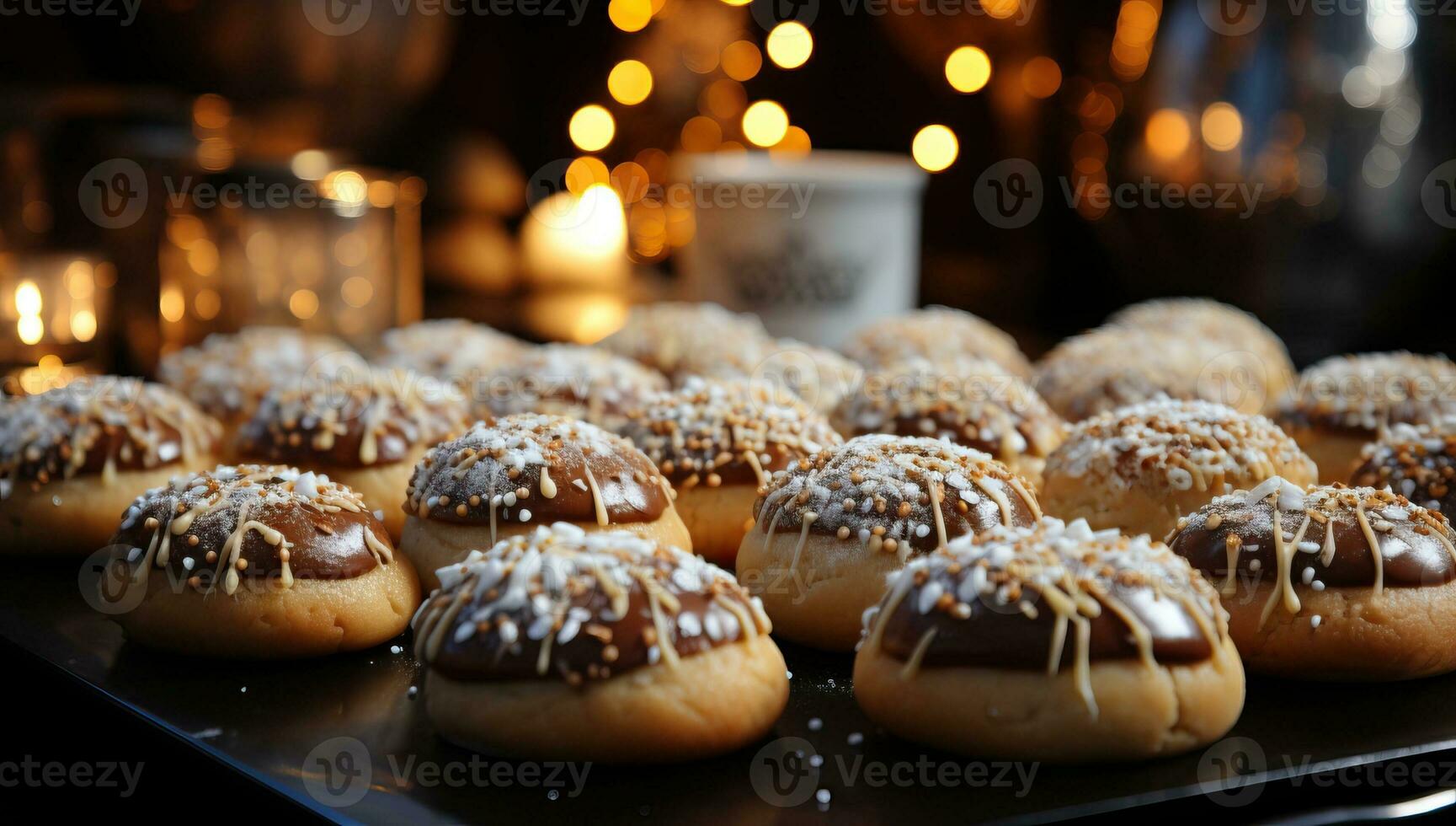 utsökt kaka med choklad glasyr. ai genererad. foto