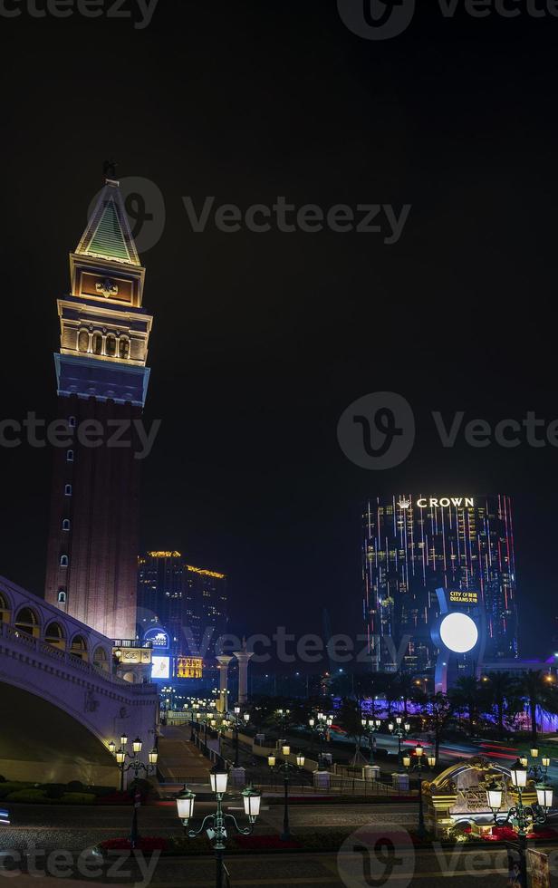 kasino hotell orter neon på cotai strip macao macau Kina på natten foto