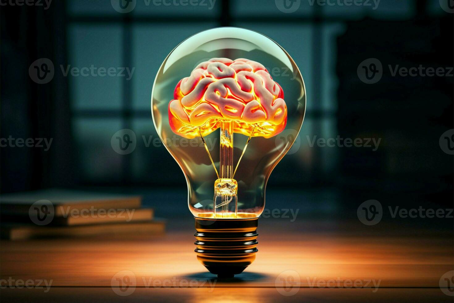 kreativitet släpptes loss hjärna och ljus Glödlampa kombinera för genial begrepp ai genererad foto