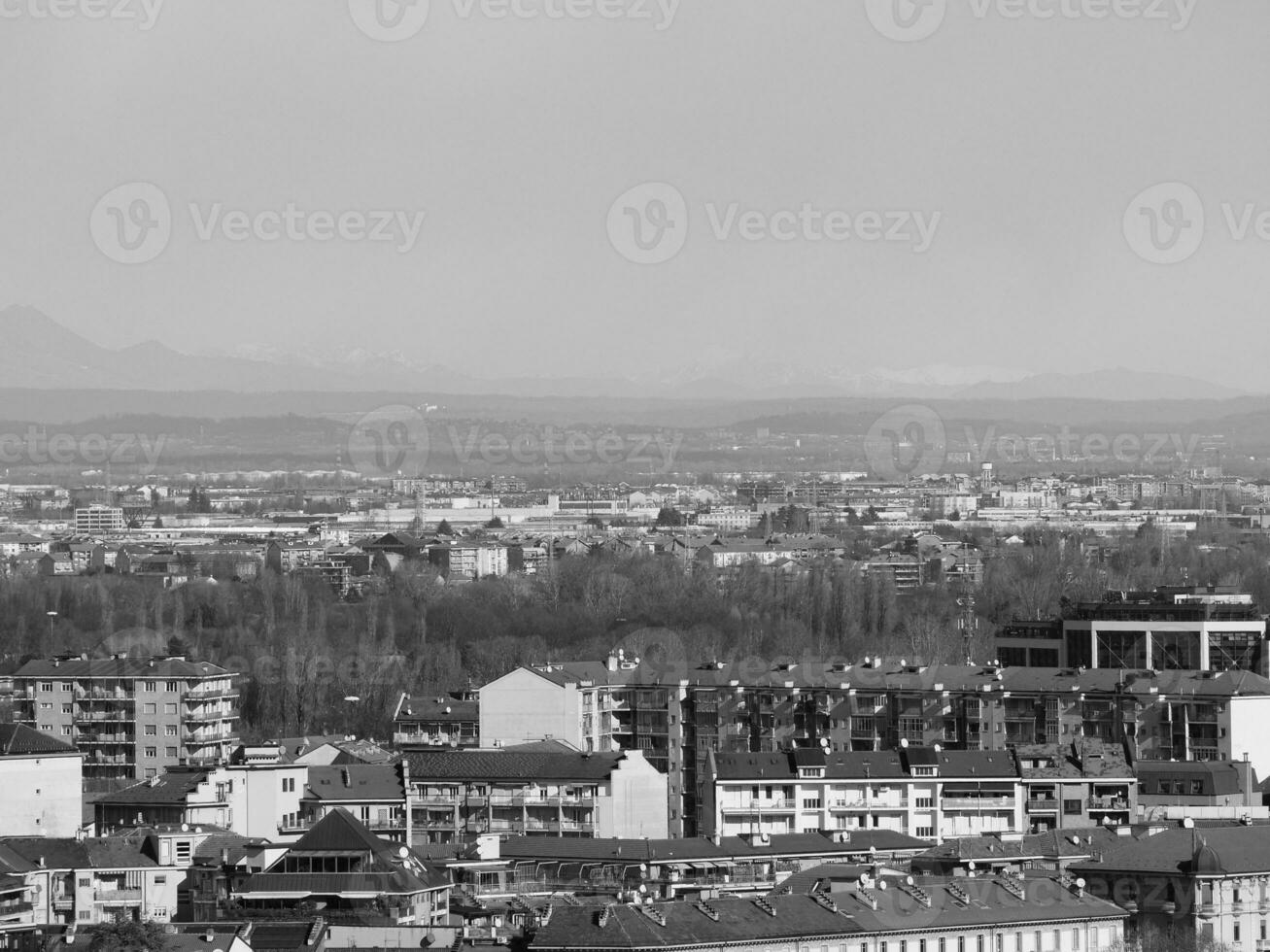 antenn se av turin i svart och vit foto