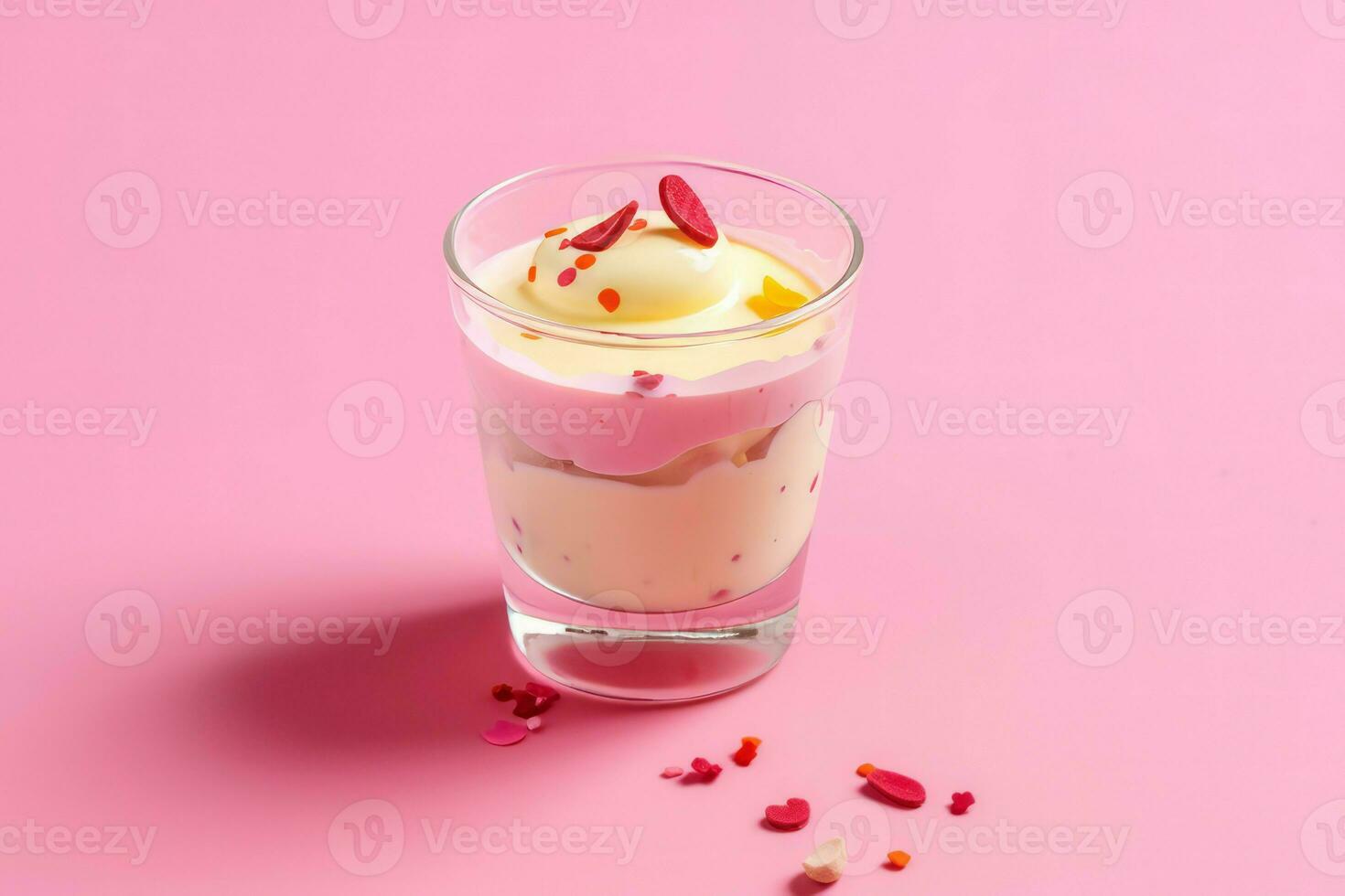 vanilj pudding yoghurt. generera ai foto