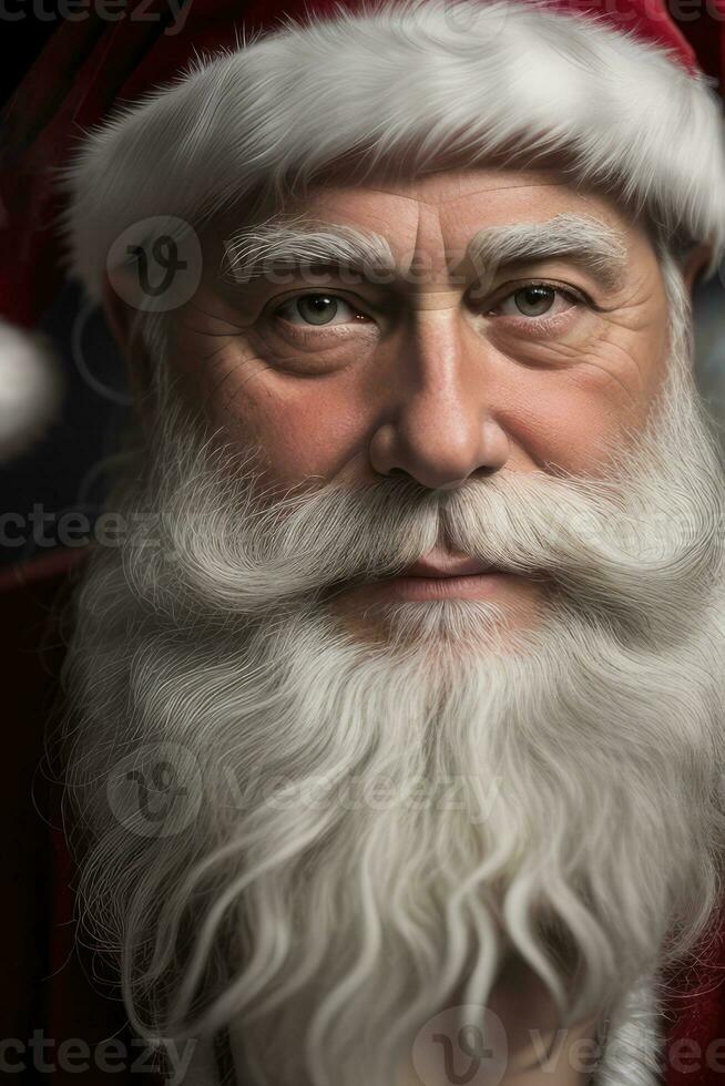 porträtt av santa claus använder sig av ai generativ foto